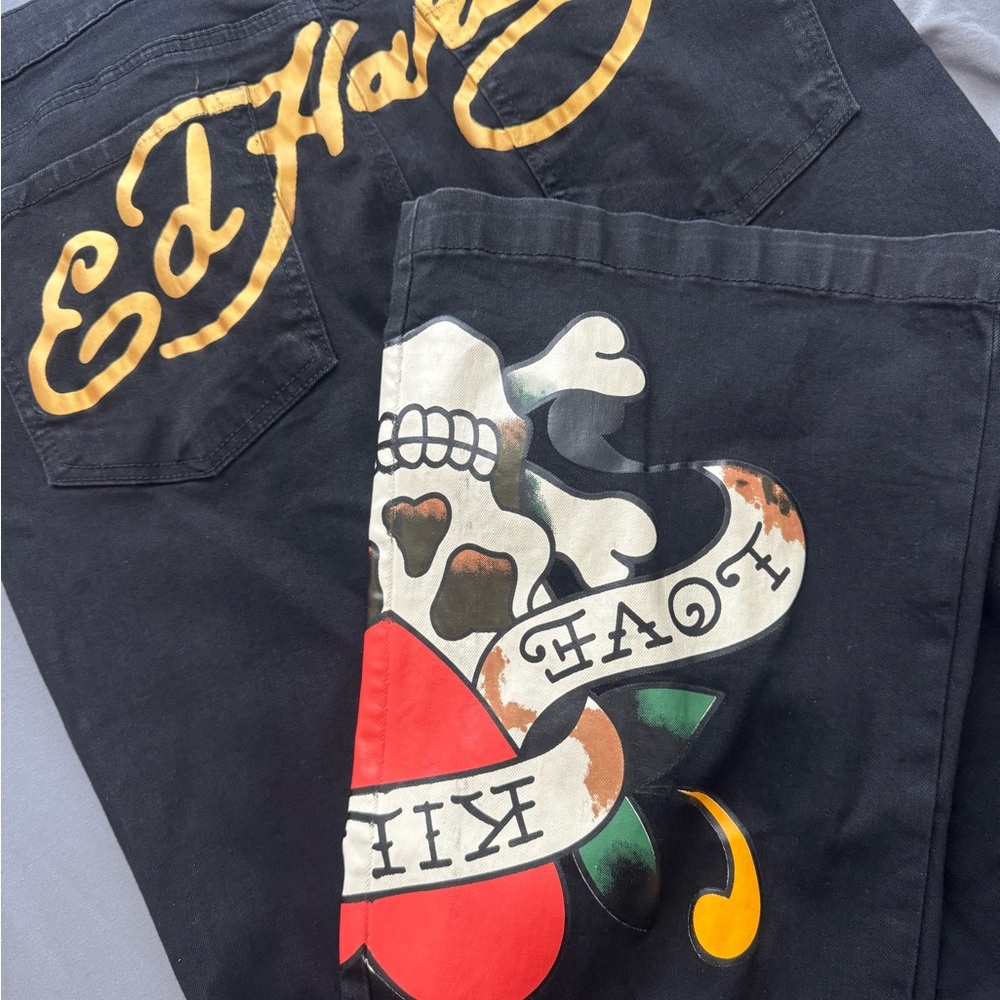 Ed Hardy Black Graphic Men Jeans (Weist: 34)